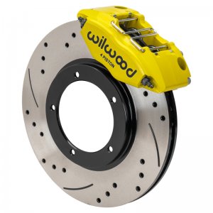 Porsche 911 Brake Kit - Front - Wilwood - Drilled/Slotted Rotors + Powerlite Pads - Yellow - `69-`74