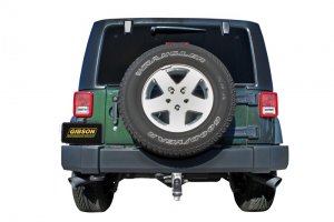 Jeep Wrangler JK Cat-Back Dual Extreme Exhaust - Rear - Gibson - Black Elite (Ceramic) - Black - 3.8L - `07-`17