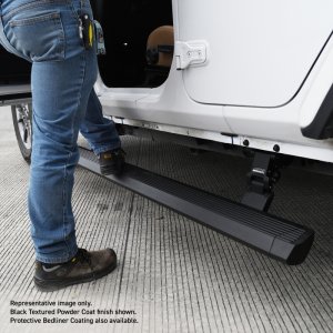 Jeep Gladiator Running Boards - Go Rhino - VoltStep Electric Running Board Kit - Bedliner Coating - `20-`24