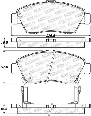 Honda Civic Brake Pads - Rear - Stoptech - Street Select - `03-`11