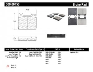 Porsche 911 Brake Pads - Front - Stoptech - Sport - `75-`83