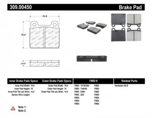 Porsche 911 Brake Pads - Front - Stoptech - Sport - `75-`83