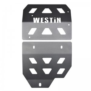 Jeep Wrangler JL Transmission Pan Skid Plate - Westin - Textured Black - `18-`22