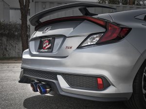 Honda Civic Performance Exhaust - Rear - aFe - Takeda 3in 304 SS Cat-Back - Blue - 1.5L - `17-`20