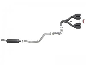 Jeep Wrangler JL Exhaust Cat Back - aFe - Rebel Series - Black - V6-3.6L - `18-`24