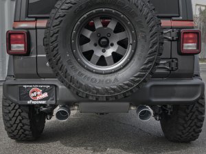 Jeep Wrangler JL Exhaust Cat Back - Rear - aFe - Rebel Series 2.5in 409 SS - Black - 3.6L - `18-`24