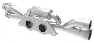 Porsche 911 Performance Exhaust - aFe - MACHForce XP 304 Stainless Secondary Muffler Delete Pipe - 3.8L/4.0L - `14-`19