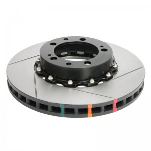 Porsche 911 Brake Rotor (1) - Front - DBA - T3 5000 Series Uni-Directional Slotted Rotor w/ Black Hat - Black - `95-`97
