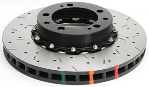 Porsche 911 Brake Rotor (1) - Front - DBA - 5000 Series Uni-Directional Slotted Rotor - Black - `95-`97