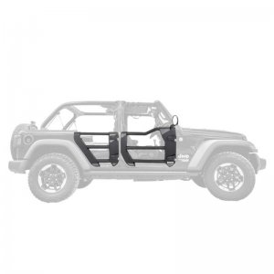 Jeep Wrangler JK Trailline Tube Doors - Front - Go Rhino - Replacement - Black - `07-`18