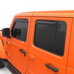Jeep Wrangler JL In-Channel Window Visors Set (4) - Front + Rear - EGR - SlimLine - Dark Smoke - 2018