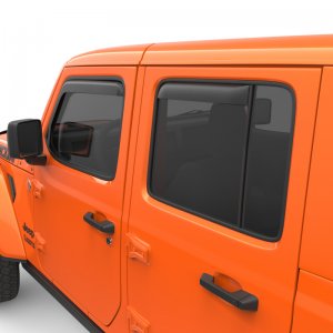 Jeep Wrangler JL In-Channel Window Visors Set (4) - Front + Rear - EGR - SlimLine - Dark Smoke - 2018