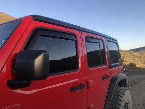 Jeep Wrangler JL In-Channel Window Visors Set (4) - Front + Rear - EGR - SlimLine - Dark Smoke - 2018
