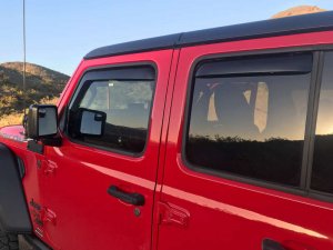 Jeep Wrangler JL In-Channel Window Visors Set (4) - Front + Rear - EGR - SlimLine - Dark Smoke - 2018