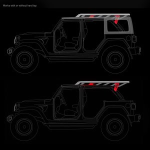 Jeep Wrangler JL Rack Mount Kit - Go Rhino - SRM - Textured Black - `19-`22