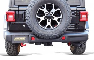 Jeep Wrangler JL Cat-Back Single Exhaust - Gibson - Black Elite (Ceramic) - 3.6L - `18-`22