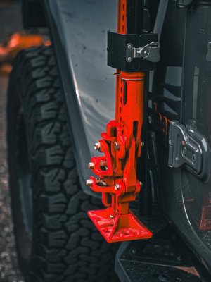 Jeep Gladiator Jack Mount - Front Driver Side - Go Rhino - Hi-Lift Jack - Textured Black - `18-`24