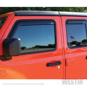 Jeep Wrangler JL Wind Deflector - Side - Westin - In-Channel - Smoke - `18-`23