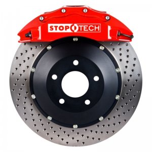Porsche 911 Brake Kit - Front - Stoptech - Slotted/Drilled Rotors + Street Performance Pads + AeroRotor Calipers - Red - `05-`10