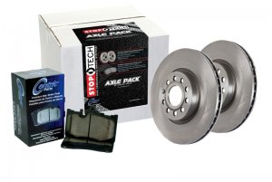 Porsche 911 Brake Kit - Front - Stoptech - Drilled/Slotted C-Tek Silver Rotors + Centric Premium Pads - `67-`77