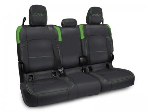 Jeep Gladiator Rear Seat Covers - PRP Seats - JT with no Armrest - Black/Green - 2020