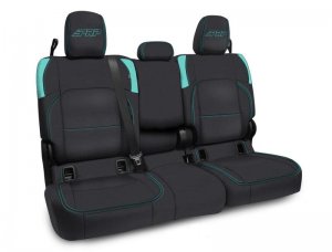 Jeep Gladiator Rear Seat Covers - PRP Seats - with Armrest - Black/Teal - 2020