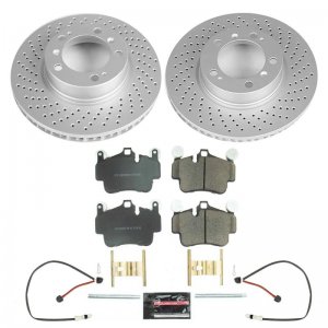 Porsche 911 Brake Kit - Front - PowerStop - Evolution Geomet Coated Rotors + Z23 Carbon-Fiber Ceramic Pads - `06-`08