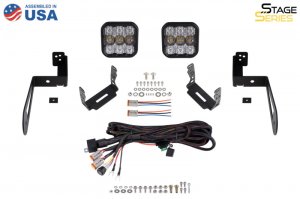 Jeep Wrangler JK LED Pod Light Kit - Bumper - Diode Dynamics - Pro Driving - Yellow - `07-`18