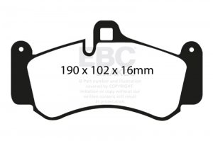 Porsche 911 Brake Pads - Front - EBC - Redstuff - 3.6L Twin Turbo - `01-`03
