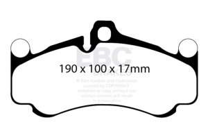 Porsche 911 Brake Pads - Front - EBC - Redstuff - 3.8L - `10-`12
