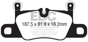Porsche 911 Brake Pads - Rear - EBC - Redstuff - 3.0T - 2016