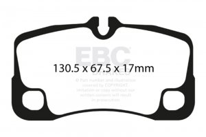 Porsche 911 Brake Pads - Rear - EBC - Yellowstuff - 3.6L - `09-`12