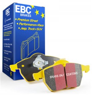 Jaguar F-TYPE Brake Pads - Rear - EBC - Yellowstuff - 3.0L - Cast Iron Rotors - '14 - '23