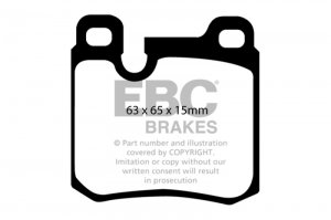 Porsche 911 Brake Pads - Rear - EBC - Yellowstuff - Yellow - 3.3 Turbo - `77-`90