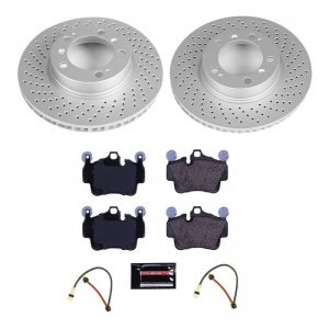 Porsche 911 Brake Kit - Front - PowerStop - Genuine Geomet Coated Rotors + ECE-R90 Certified Pads + Hardware - 2005