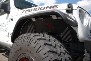 Jeep Gladiator Fender Flares - Front - Fishbone Offroad - Alum - Black - 2020+