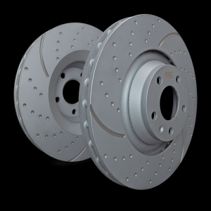 Jaguar F-TYPE Brake Rotors (2) - Rear - EBC - Slotted/ Drilled - Sport - 2020+
