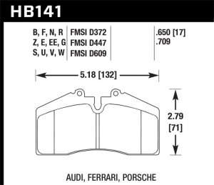 Porsche 911 Brake Pads - Rear - Hawk Performance - DTC-70 - High Torque - `91-`98