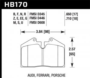 Porsche 911 Brake Pads - Front & Rear - Hawk Performance - DTC-70 - Race - `89-`94