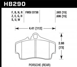 Porsche 911 Brake Pads - Rear - Hawk Performance - ER-1 - `98-`08