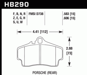 Porsche 911 Brake Pads - Rear - Hawk Performance - ER-1 - `98-`08