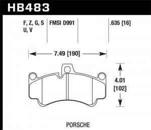 Porsche 911 Brake Pads - Front - Hawk Performance - ER-1 Ceramic Composite - 3.6L - `05-`08