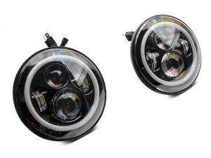 Jeep Wrangler JK LED Headlights - Raxiom - RGB Halo - Black - `07-`18
