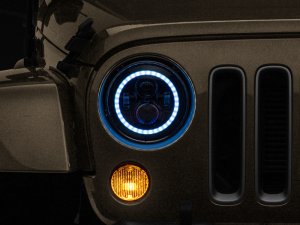 Jeep Wrangler JK LED Headlights - Raxiom - RGB Halo - Black - `07-`18