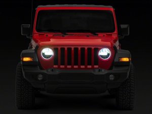 Jeep Gladiator LED Headlights - Raxiom - Axial Series 9-In LED, Clear Lens - Black - `18-`23