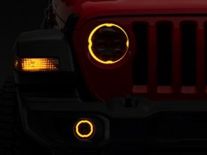 Jeep Gladiator LED Headlights - Raxiom - Axial Series 9-Inch Angel Eye - Black - `18-`23