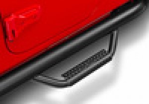 Jeep Gladiator Nerf Step - N-Fab - Wheel to Wheel, 3 in. Main Tube Diameter, 2 Steps per Side - Textured Black - `20-`24