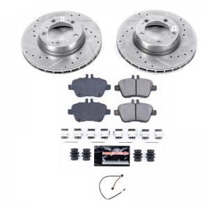 Porsche 911 Brake Kit - Front - PowerStop - Drilled & Slotted Rotors + Carbon-Fiber Ceramic Pads - `06-`08