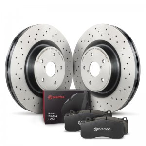 Porsche 911 Brake Kit - Front - Brembo OE - UV Coated Rotors + Low-Met Pads + Disc Kit - `01-`07