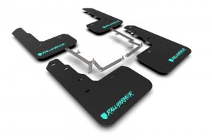 Honda Civic Mud Flap Kit - Rally Armor - UR Black with Altered Font Teal Logo - Black - `17-`22